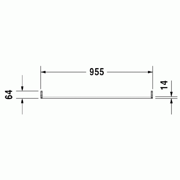 Полотенцедержатель труба с квадратным сечением, 955x14мм Duravit Vero 30391000