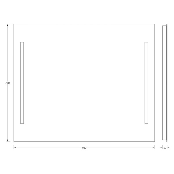 зеркало evoform lumline 75х90 с подсветкой