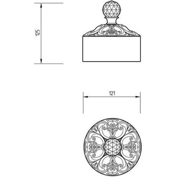 Контейнер для хранения Migliore Cristalia 16825 цвет золото с кристаллом Swarovski