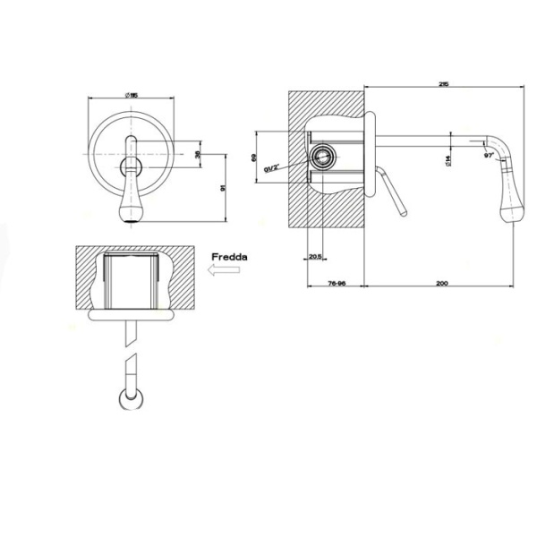 скрытая часть gessi goccia 33687#031