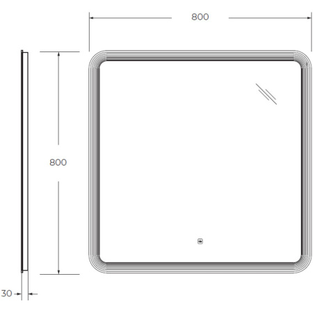 Зеркало 80x80см Cezares Duet CZR-SPC-DUET-800-800-LED-TCH