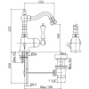 смеситель для биде с донным клапаном бронза, ручка бронза cezares margot margot-bsm2-02-m