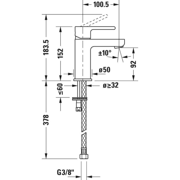 смеситель для раковины duravit b.2 b21010002010