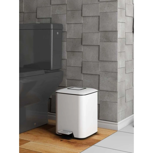 Мусорное ведро Weltwasser WW Mila WT 9L c педалью, белое