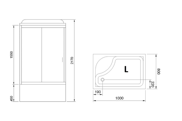 душевая кабина royal bath bp 100x80 rb8100bp5-bt-l без гидромассажа