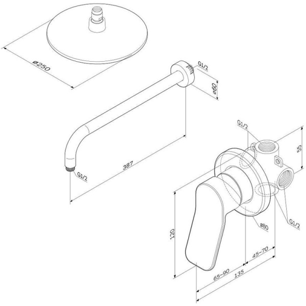 душевая система am.pm x-joy fb85a2r010 хром