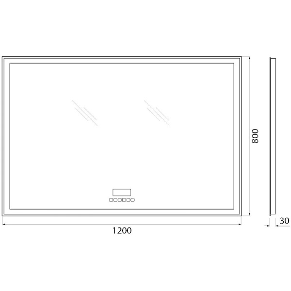 зеркало belbagno spc-grt-1200-800-led-tch-rad с подсветкой с сенсорным выключателем с bluetooth с термометром с радио