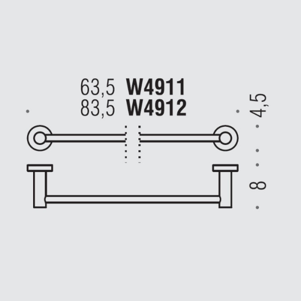 Colombo Design Plus Полотенцедержатель 83.5см, PVD графит матовый