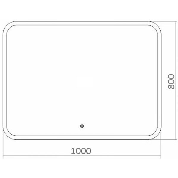 зеркало azario стив 1000*800, led-подсветка, сенсорный выключатель