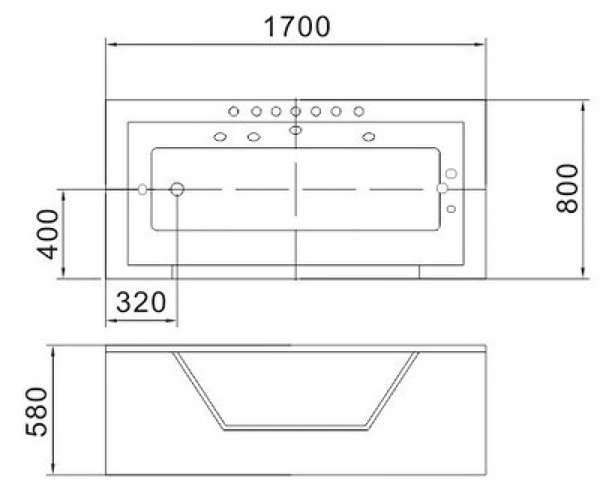 акриловая ванна weltwasser ww hb gotleuba 170х80 wt r 10000006087 с гидромассажем