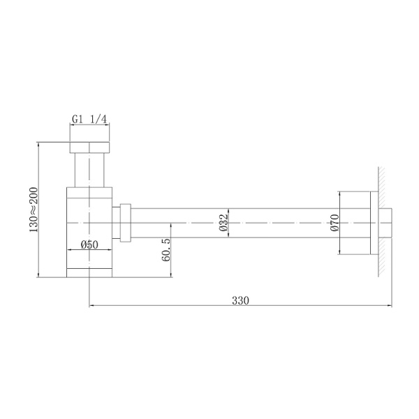 сифон abber af0030ng для раковины, никель