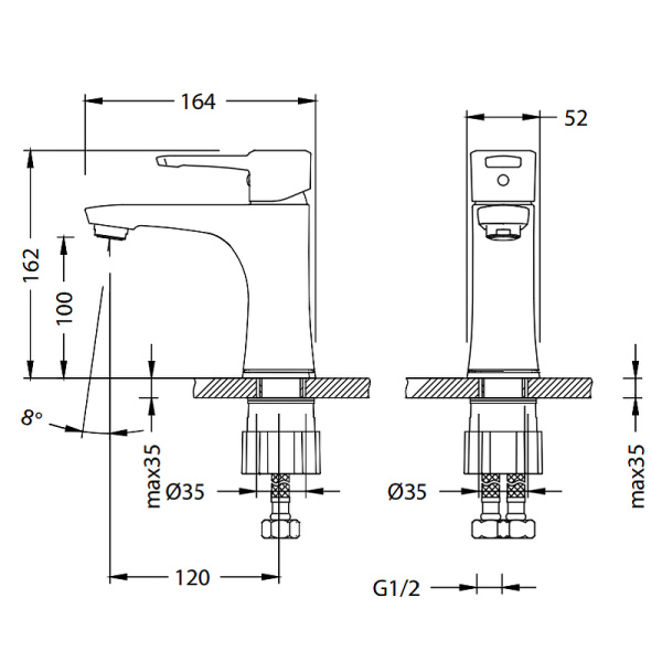 смеситель для раковины lemark evitta lm0506c хром