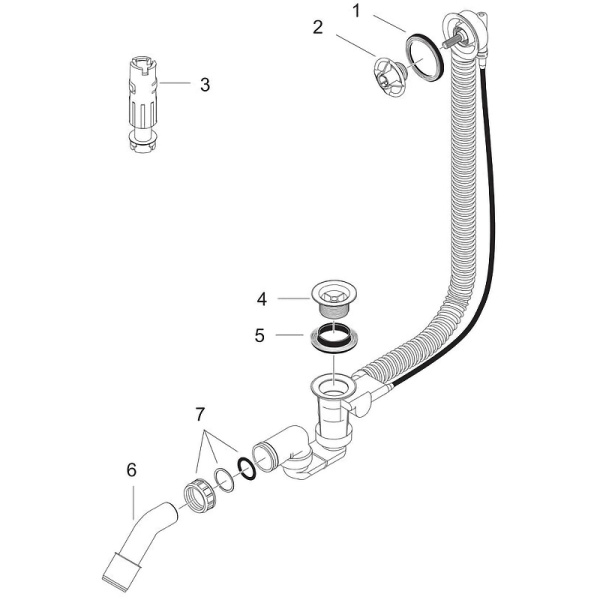 слив-перелив hansgrohe flexaplus 58141180 полуавтомат белый