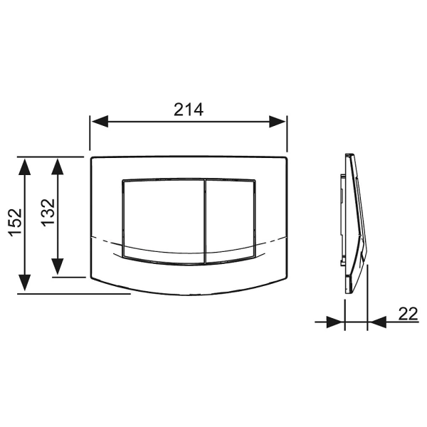 кнопка смыва tece teceambia 9240254 для инсталляции, хром/матовый хром