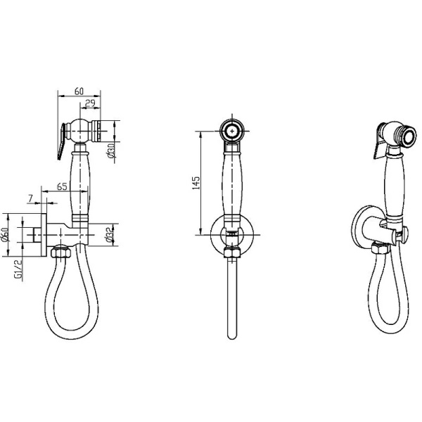 гигиенический душ boheme imperiale 405-2 золото