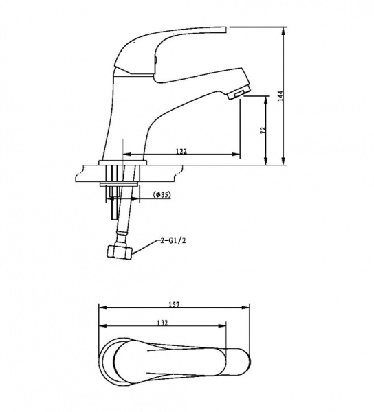 смеситель для раковины bravat fit f1135188bm-rus черный