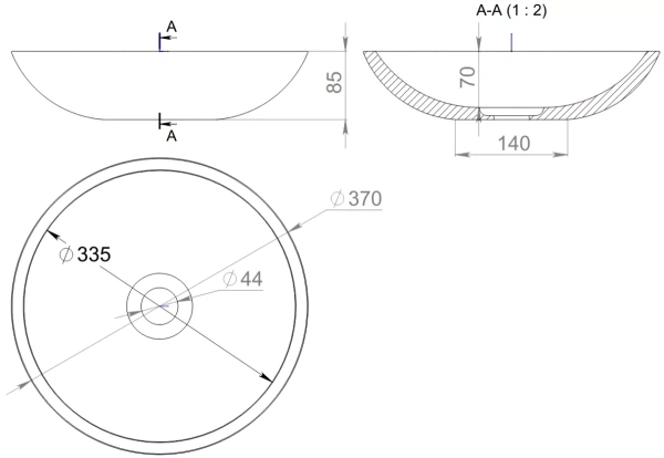 раковина накладная salini callista 1101105grf покраска по ral