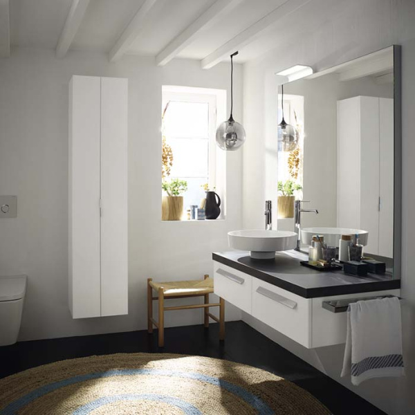 шкаф-пенал burgbad sys30 hshd040464, 40 см, подвесной, цвет белый матовый