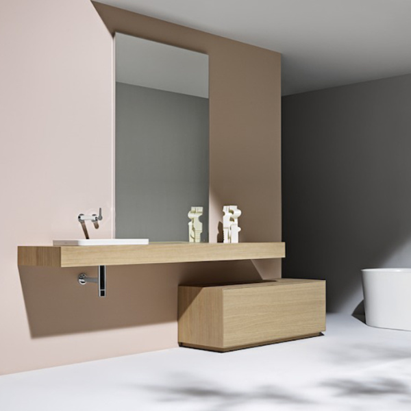 тумба под раковину 90x50x43см laufen boutique 4.0901.0.150.250.1, подвесная, 1 ящик, цвет: светлый дуб