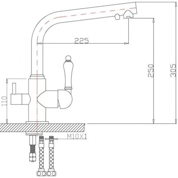 смеситель для кухни zorg sanitary zr 313 yf-33 черныймета