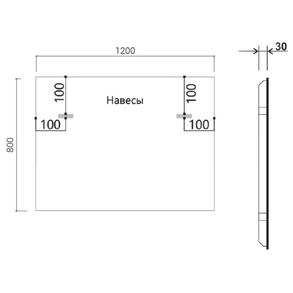 зеркало 120х80 см vincea vlm-3vn120-2