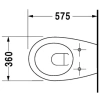 унитаз подвесной безободковый duravit duraplus 254709, без сиденья, цвет белый