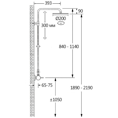 душевая система aquame aqm8001cr цвет хром