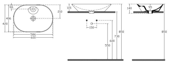 раковина isvea sistemay soft 10sy51060sv накладная, овальная, 1 отверстия для смесителя, 60x42 см, белый