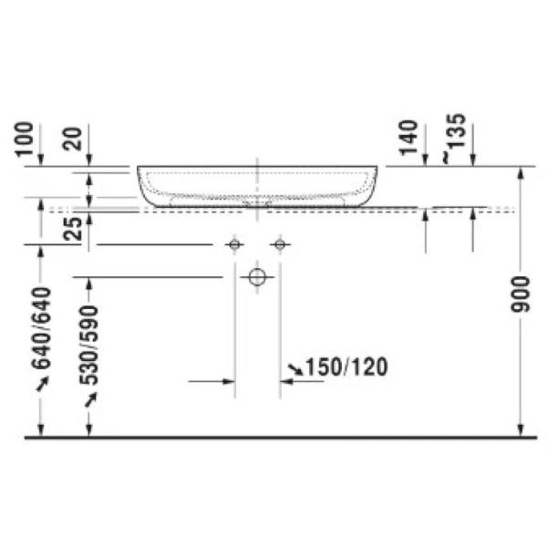 раковина в ванную накладная 80 см duravit luv 0380800000