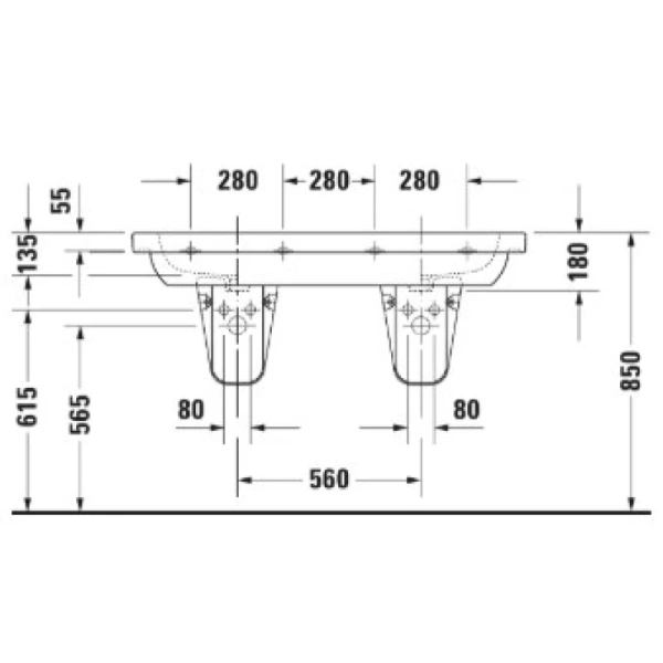 раковина полувстраиваемая duravit d-code 03481200002