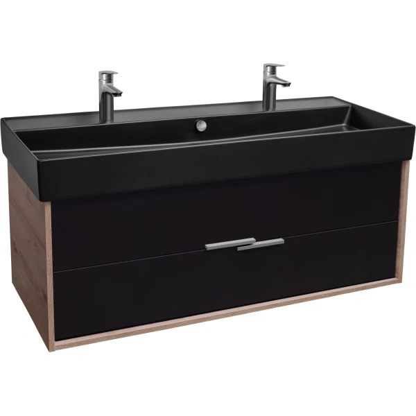 тумба дуб давос/черный матовый 119,9 см jacob delafon vivienne eb1669-e75-j53