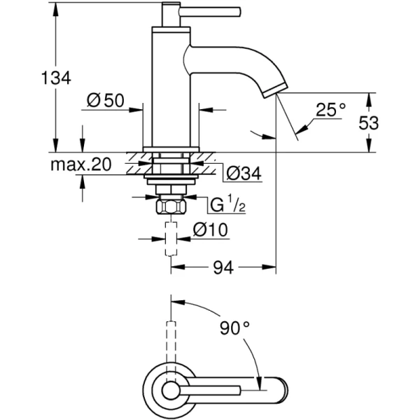 кран для холодной воды grohe atrio new 20021003