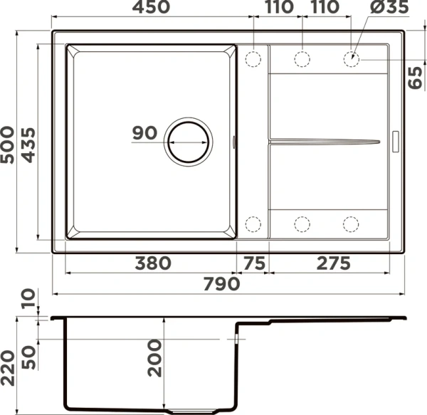 мойка кухонная omoikiri sumi 79a-wh белый