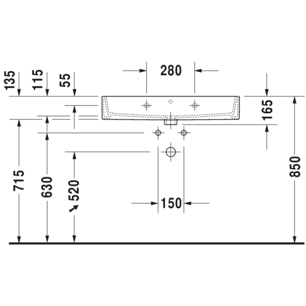 раковина накладная/подвесная 80 см duravit vero air 235080 00 00