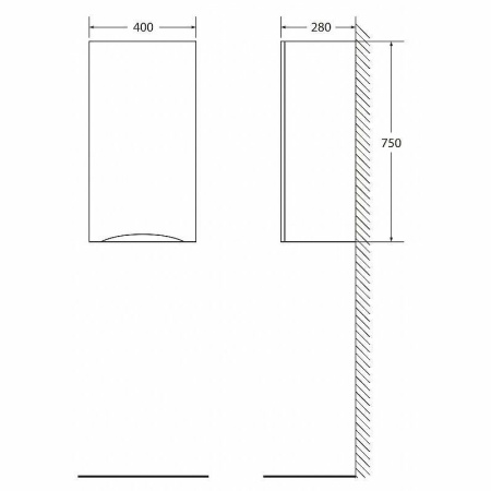 шкаф подвесной belbagno fly 40 fly-marino-750-1a-sc-bl-p-l