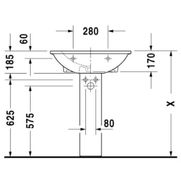 раковина подвесная 65 см duravit darling new 2621650000