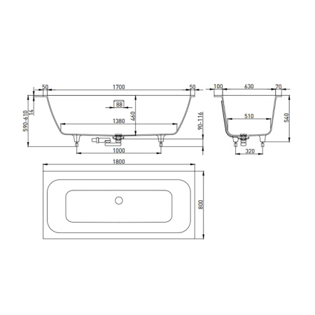 ванна из искусственного камня salini orlanda axis kit 103312g 180х80х60 см s-sense белый матовый